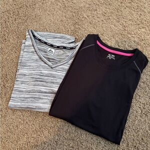 Bundle (2) Athletic Tee Workout Tops Black and Grey Women’s M/L Athletic Active